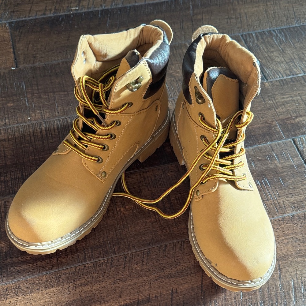 Forever 21 Women’s Yellow Lace-Up Boots